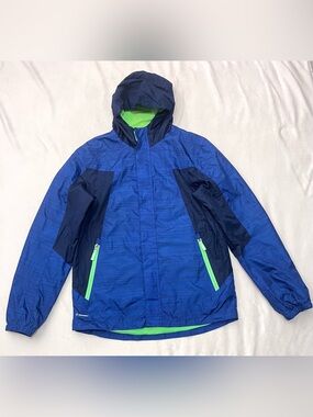 Champion VentureDry Boys Child Blue Green Hooded Outdoor Fall Spring Jacket Coat